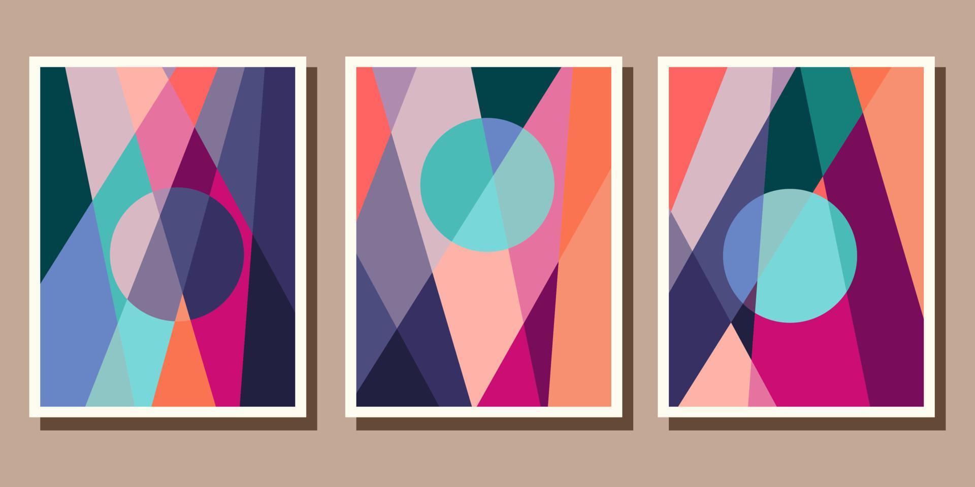 Abstract Bauhaus geometric pattern background vector circle