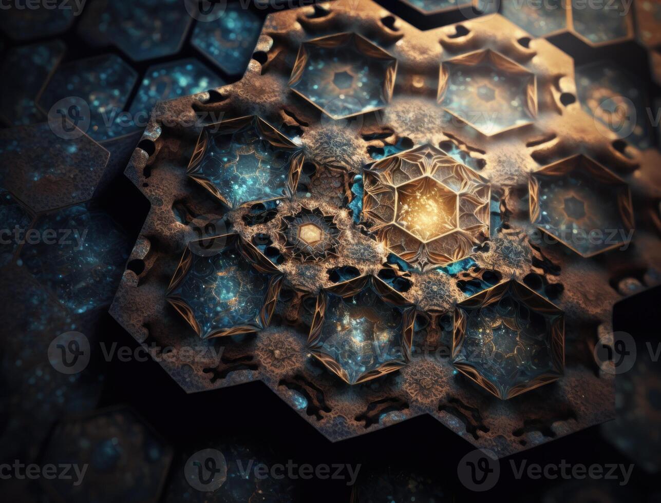 Beautiful hexagonal background natural gemstone technology photo