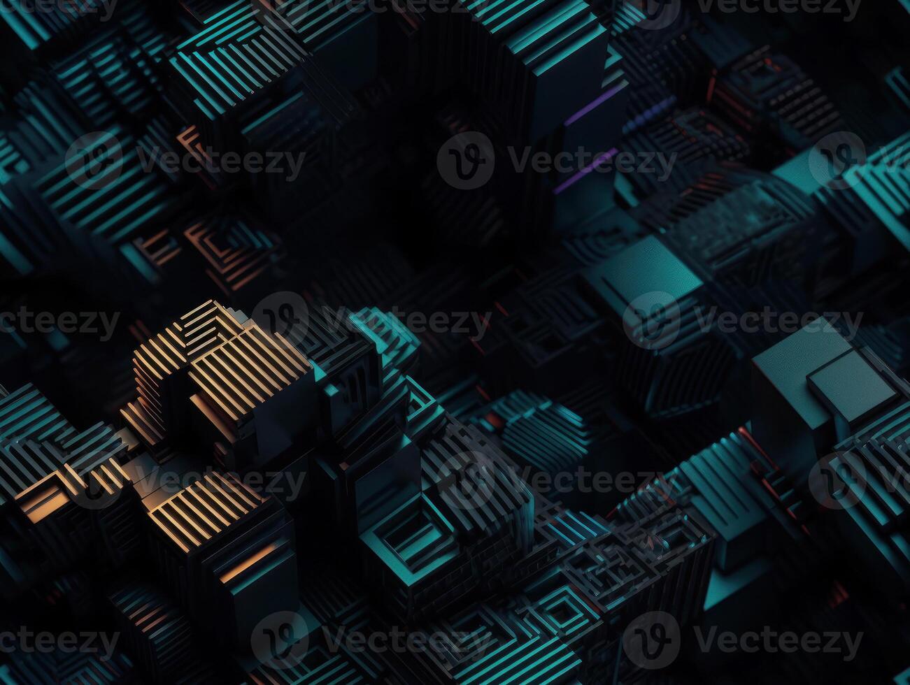 Dark abstract geometric grid pattern Seamless background created with technology photo