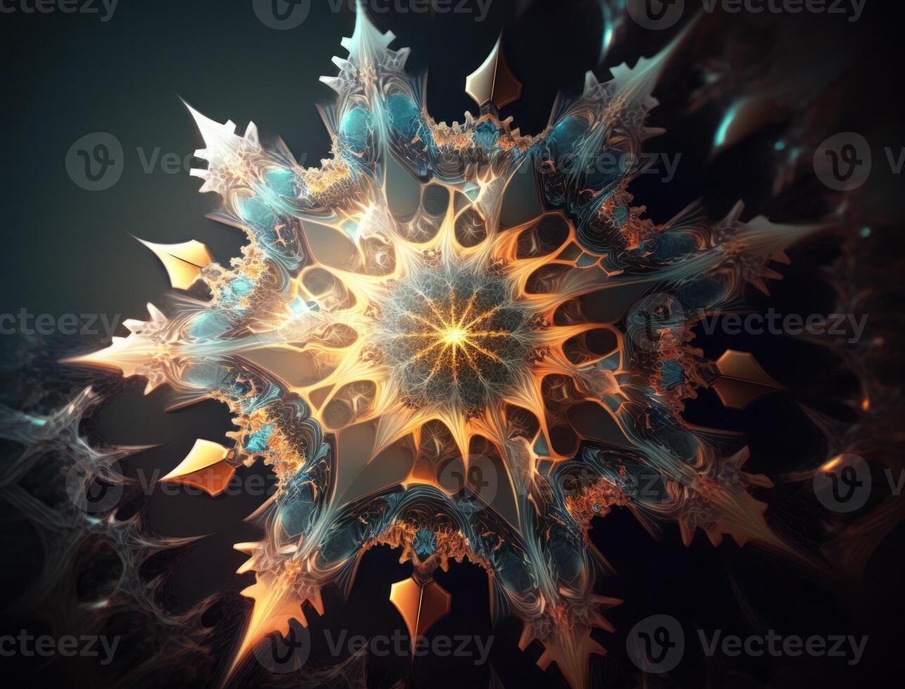 Fractal mandala Sacred geometry background created with technology photo