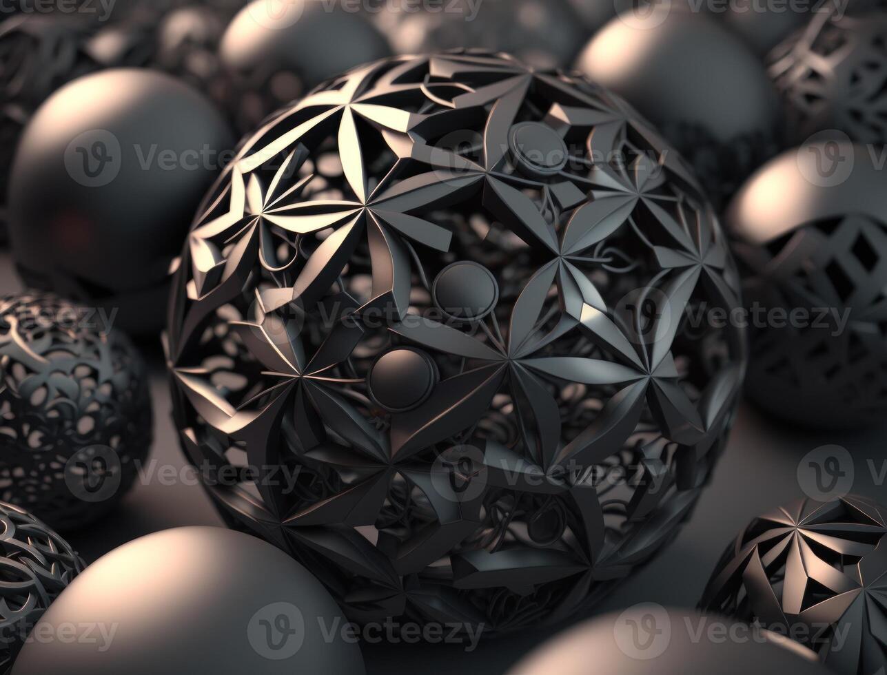 Modern technology Geometric background with spheres created with technology photo