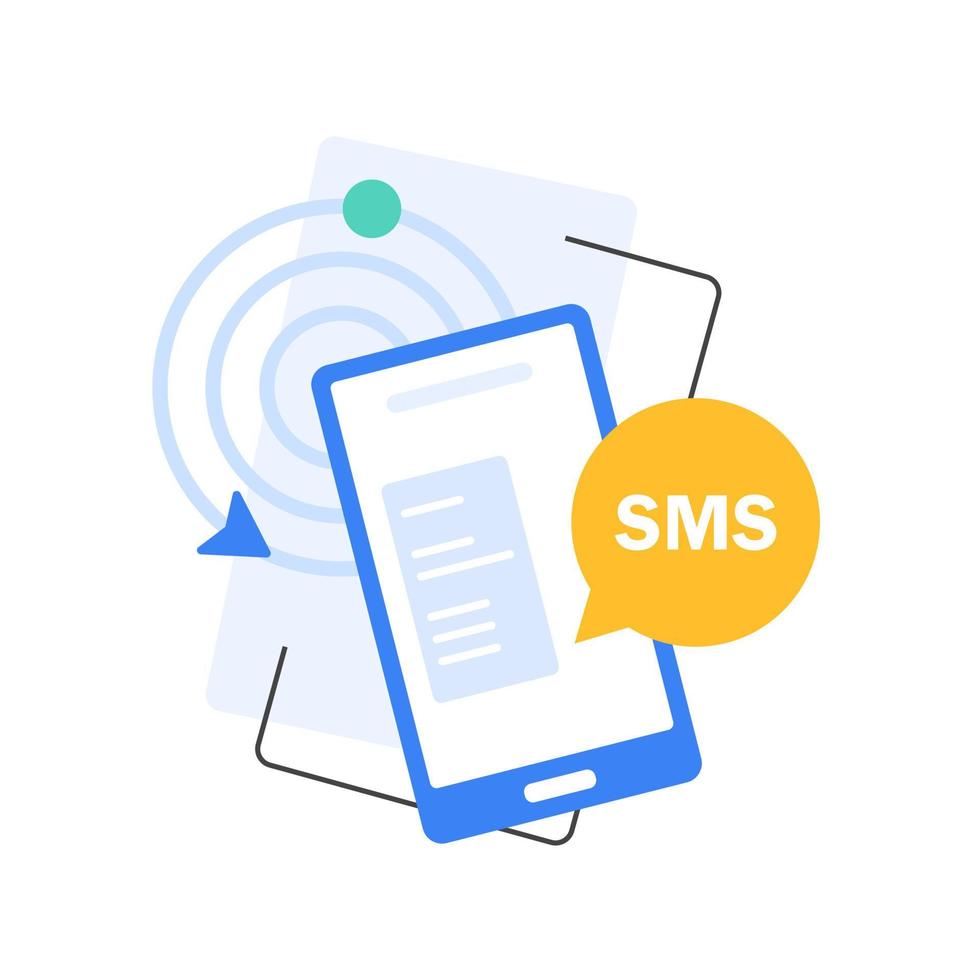 Phone message notification, receive authentication code, send sms vector