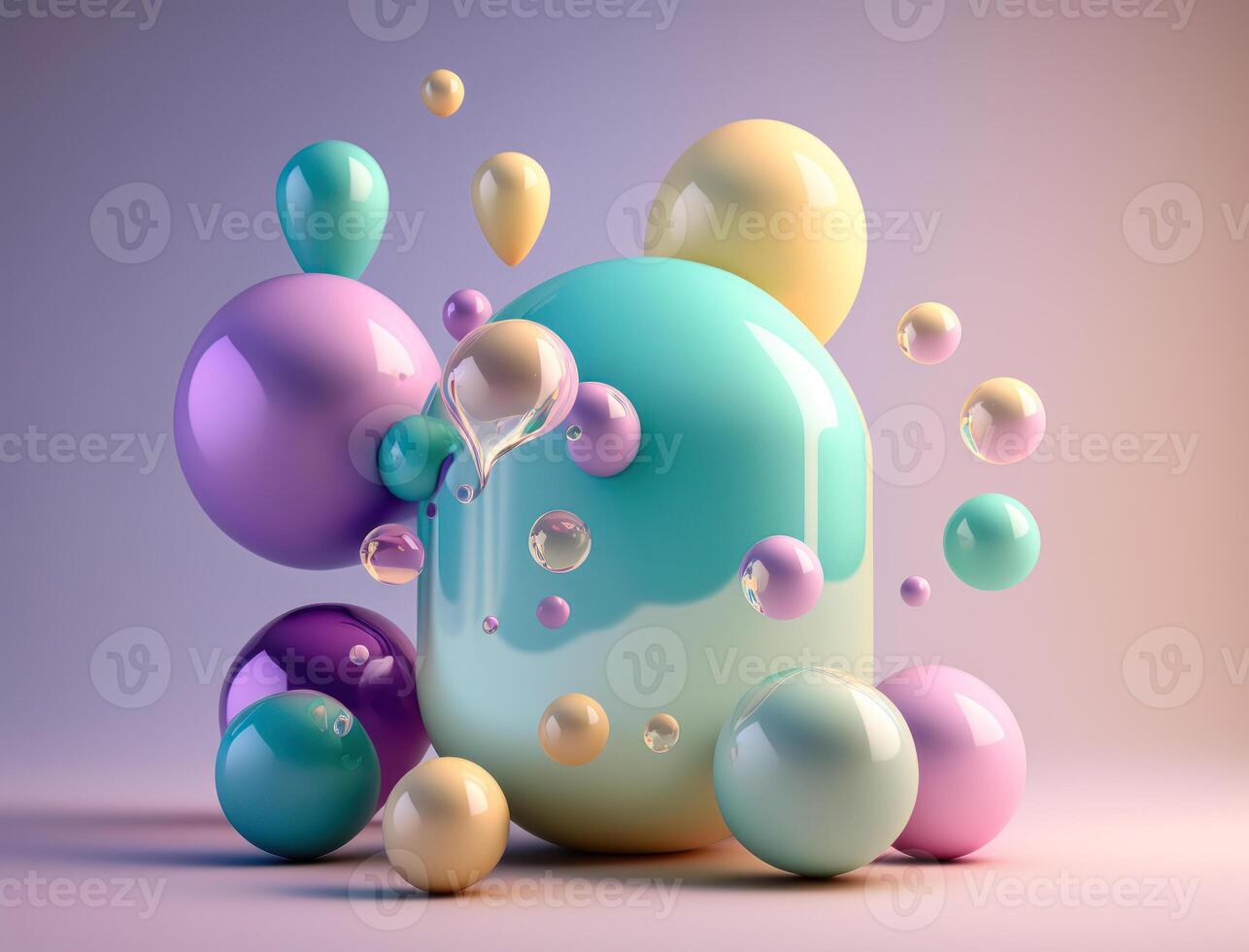 Colorful balls Dynamic liquid shapes background created with technology photo