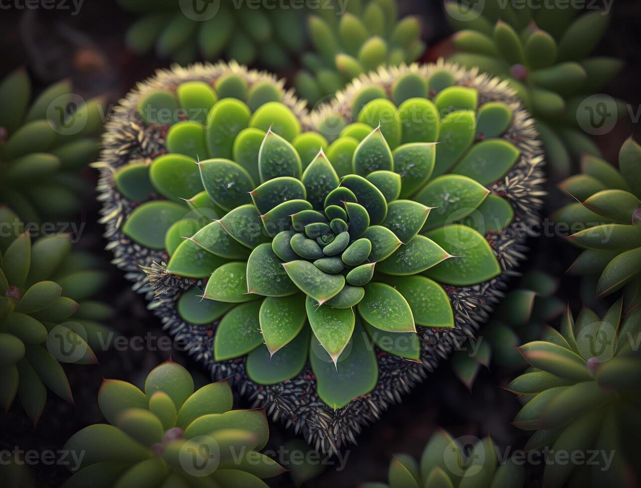 Green heart that represents environmental protection created with technology photo