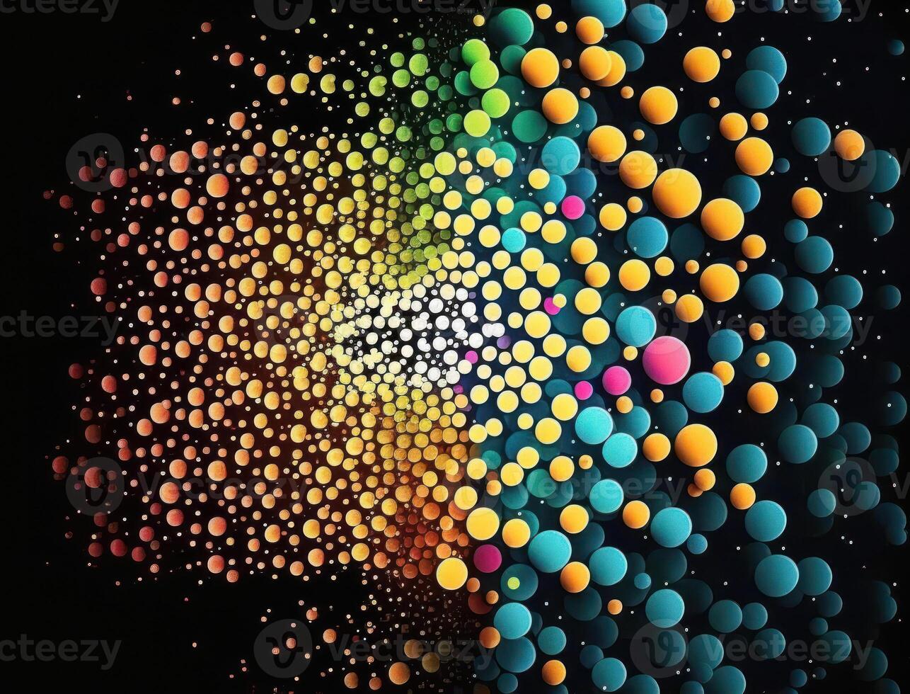 Colorful abstract geometric background with dot shapes pointillism style created with technology photo