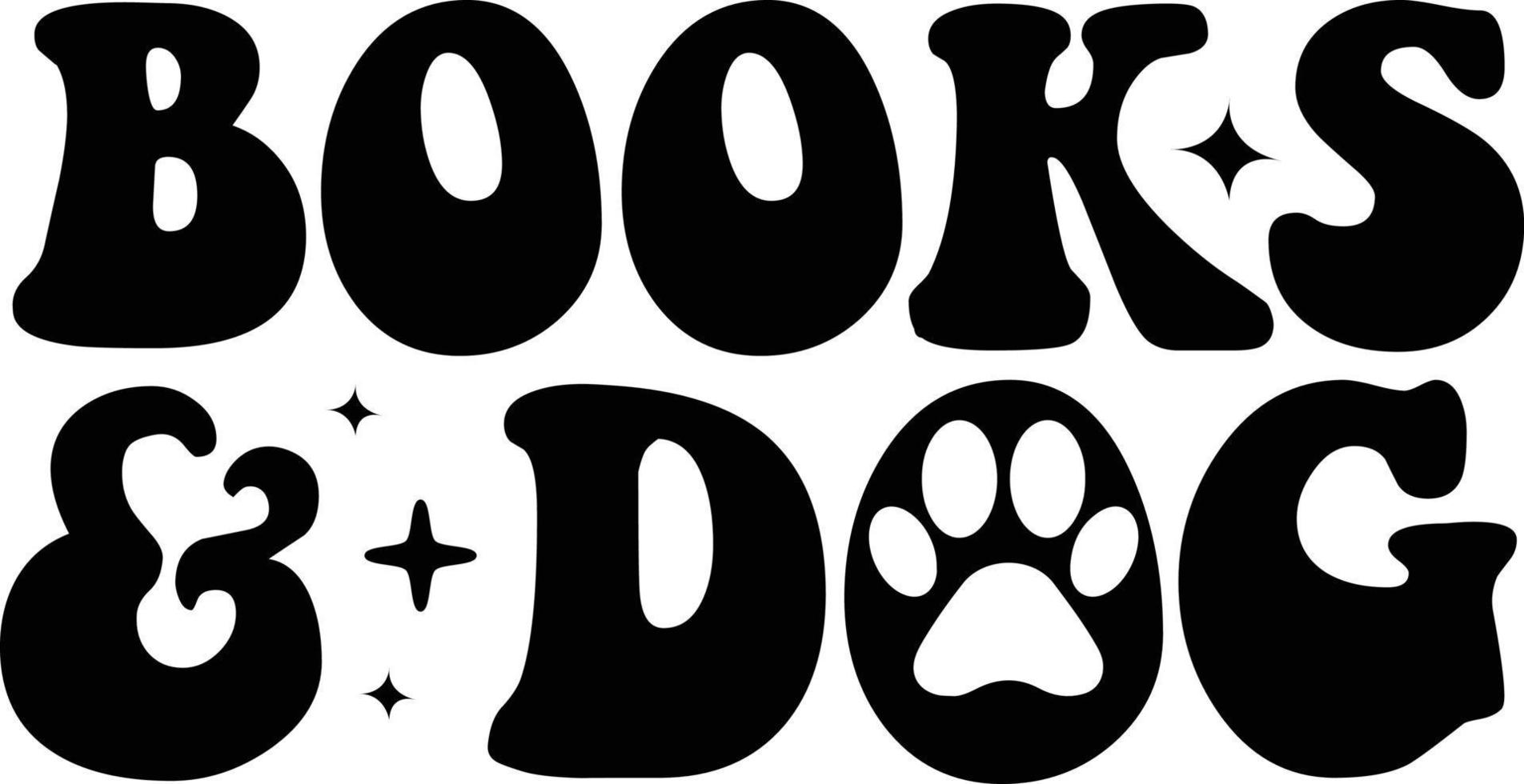 Books and dog retro vector