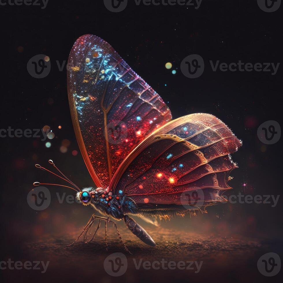 Abstract fantasy colorful butterfly background created with technology photo