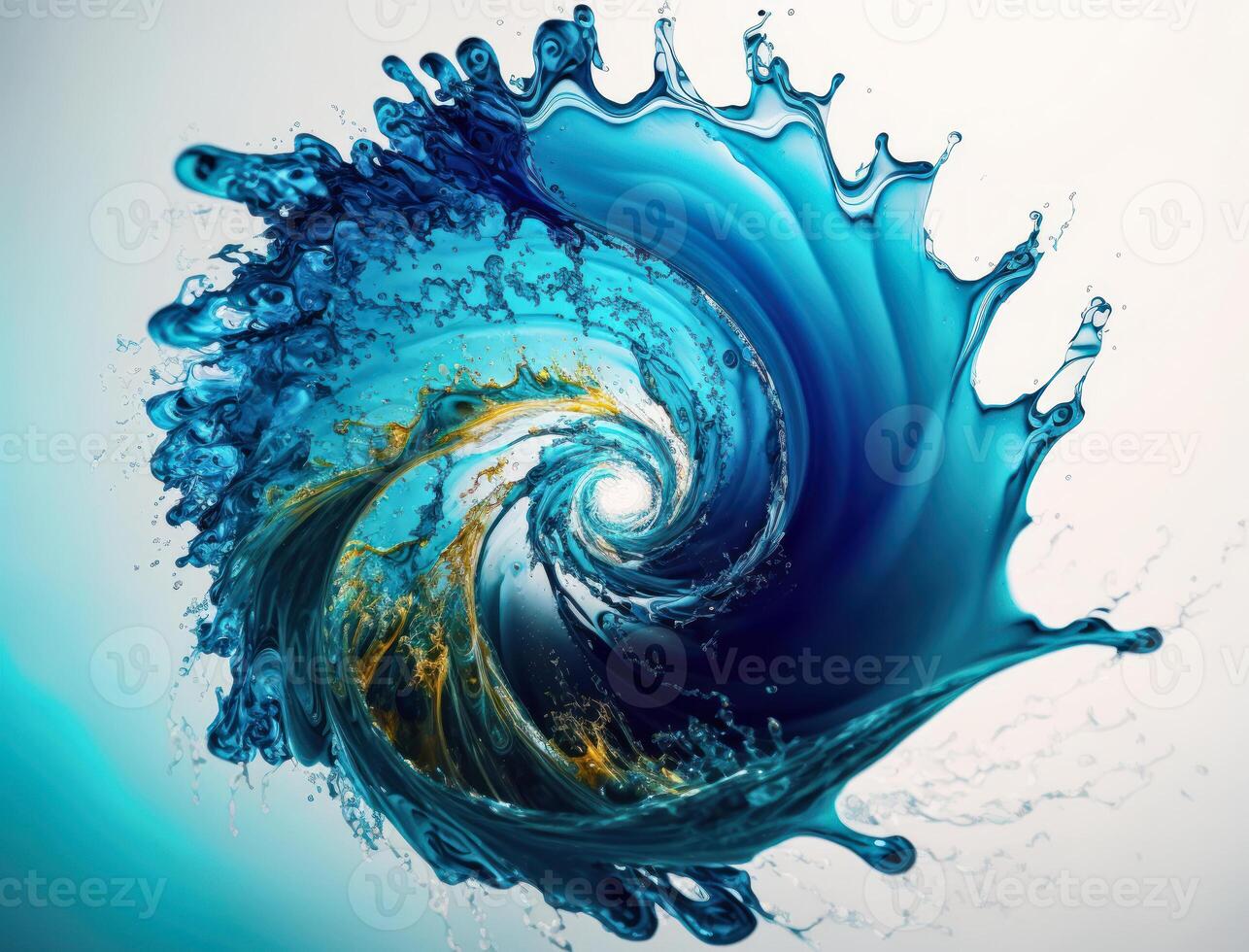 Radial spiral water splash background created with technology photo