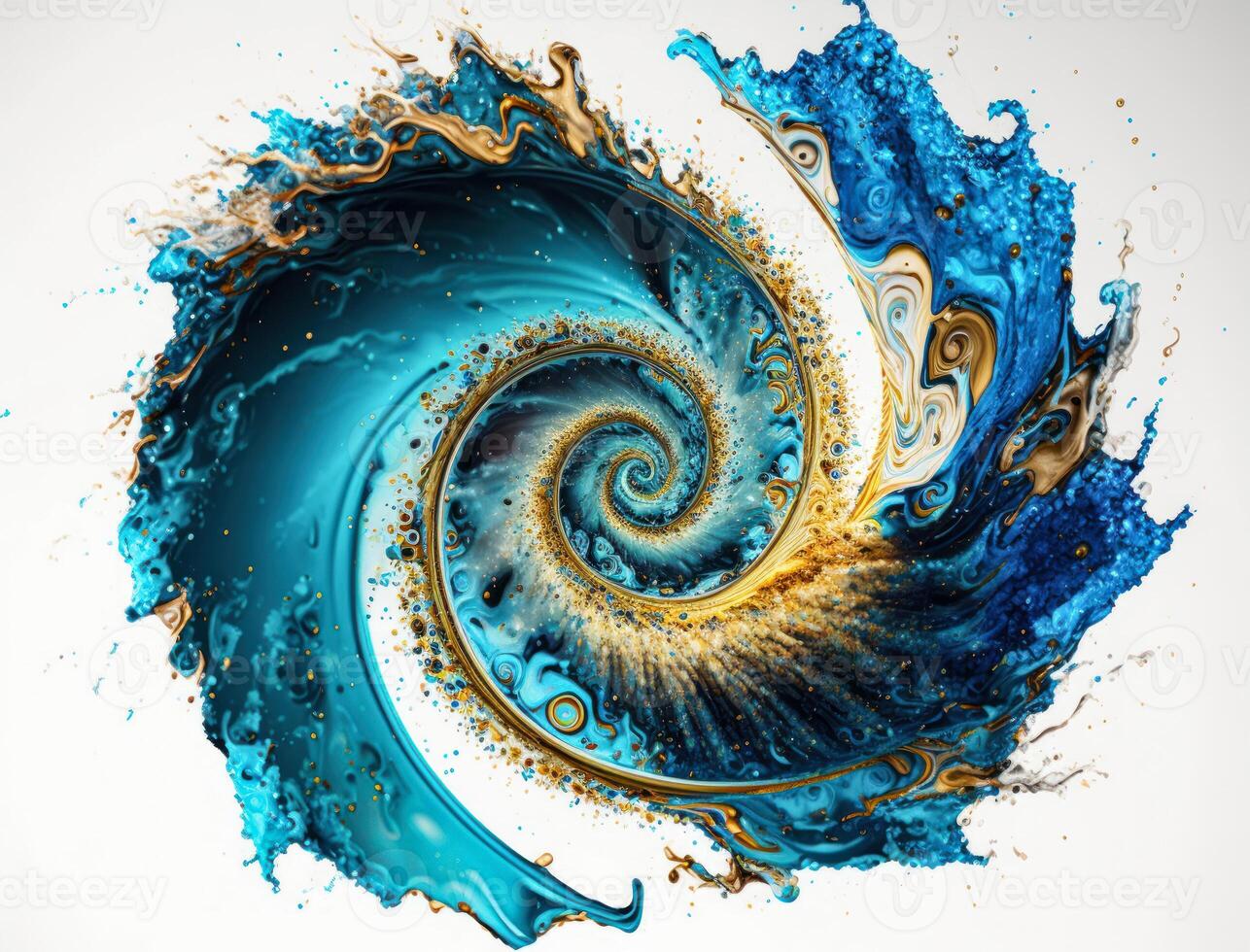 Radial spiral water splash background created with technology photo