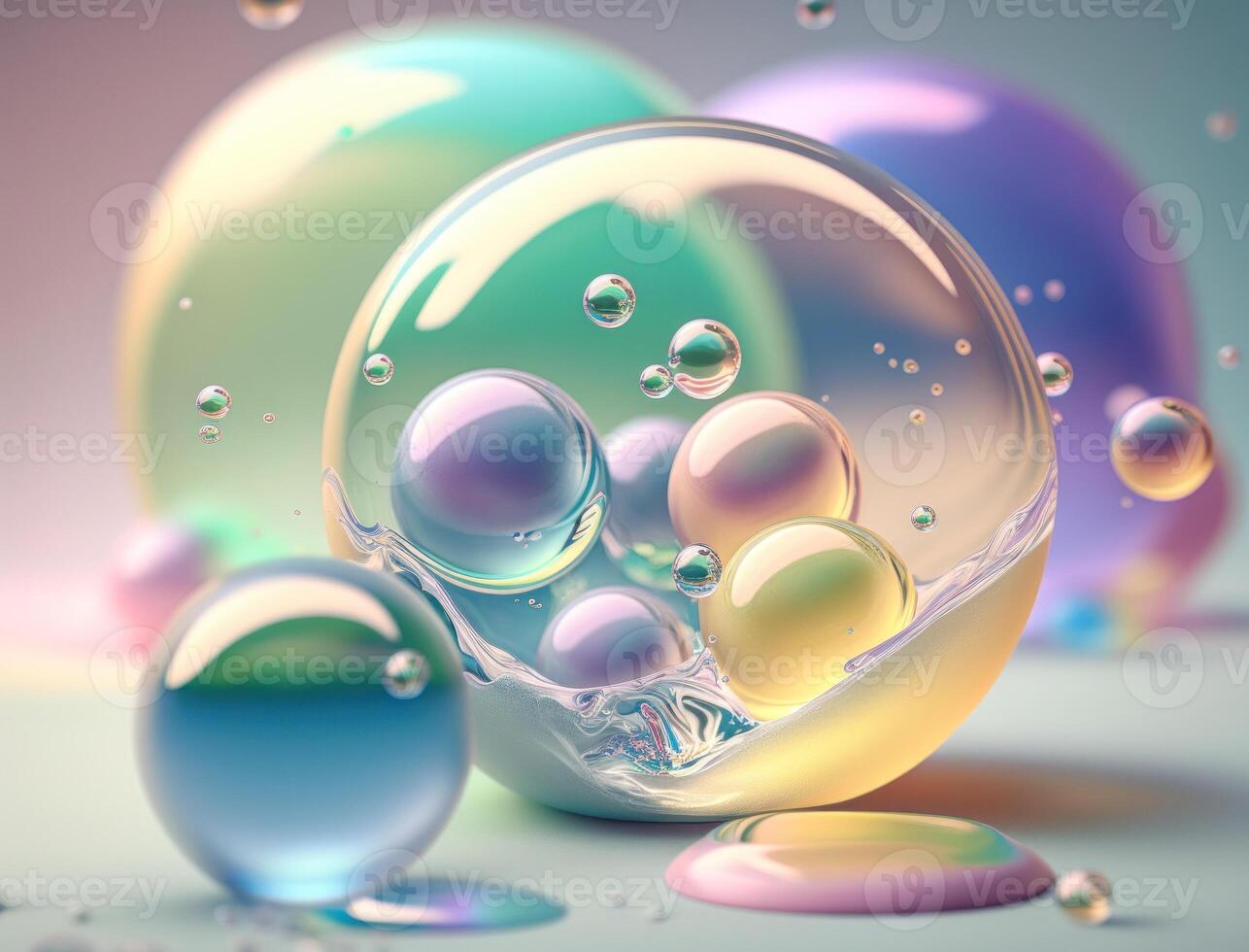 Colorful balls Dynamic liquid shapes background created with technology photo