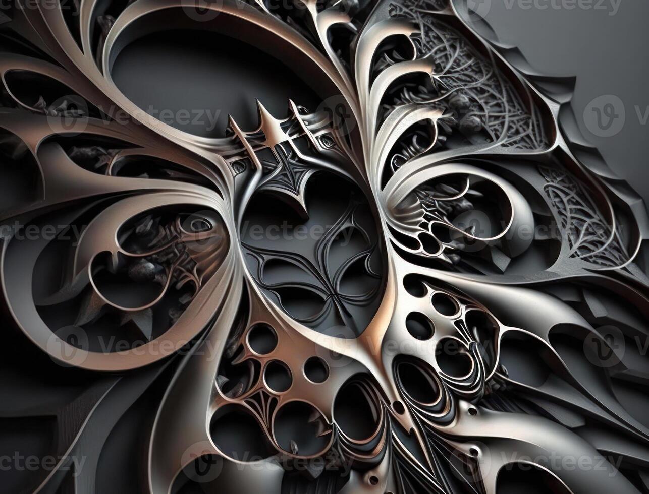 Fractal mandala Sacred geometry background created with technology photo