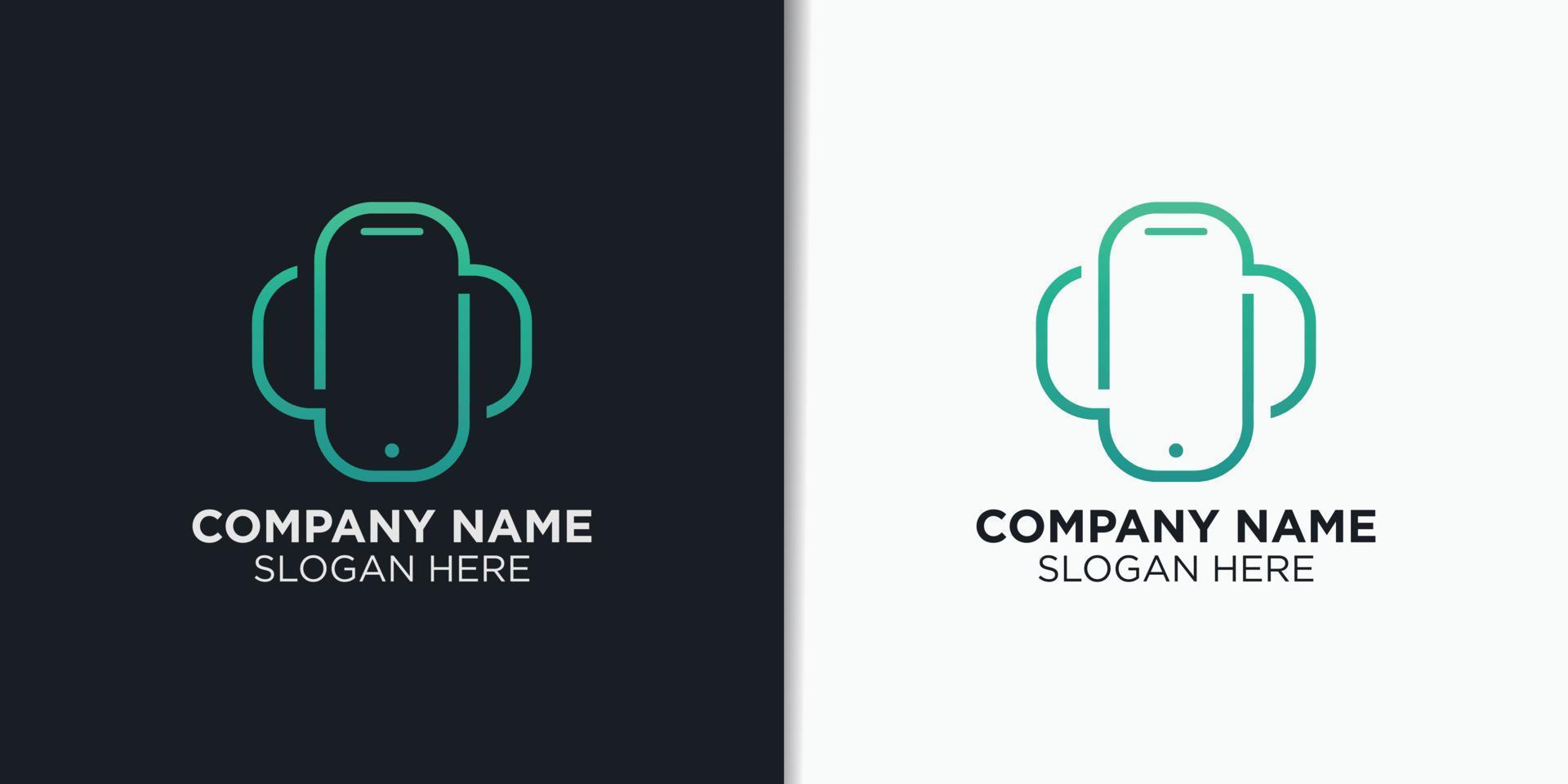 health mobile logo design vector