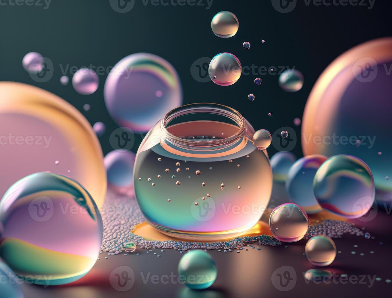 Colorful balls Dynamic liquid shapes background created with technology photo