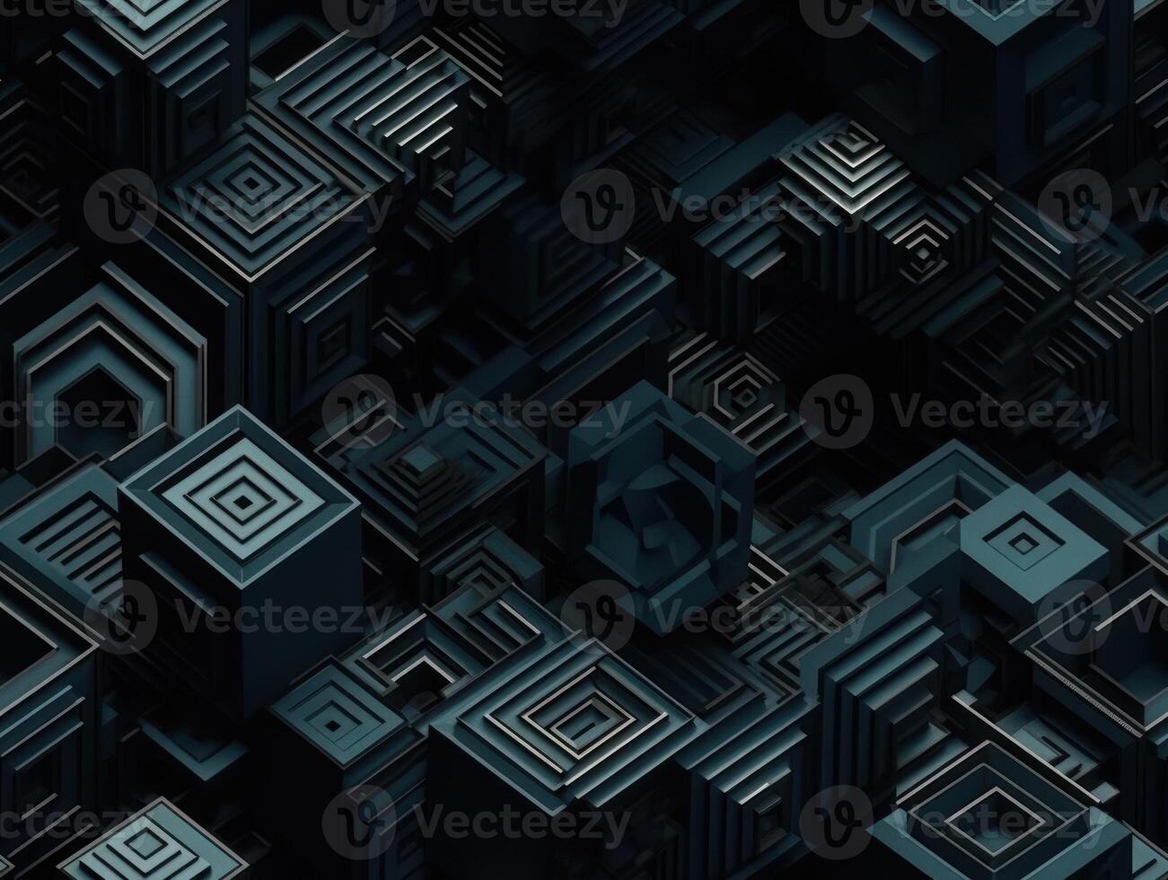 Dark abstract geometric grid pattern Seamless background created with technology photo