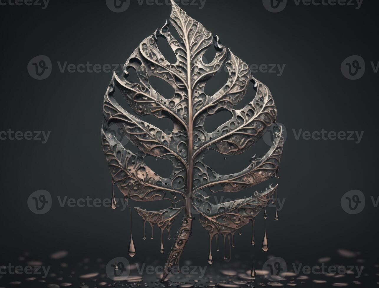 Abstract dark black leaf skeleton background created with technology photo