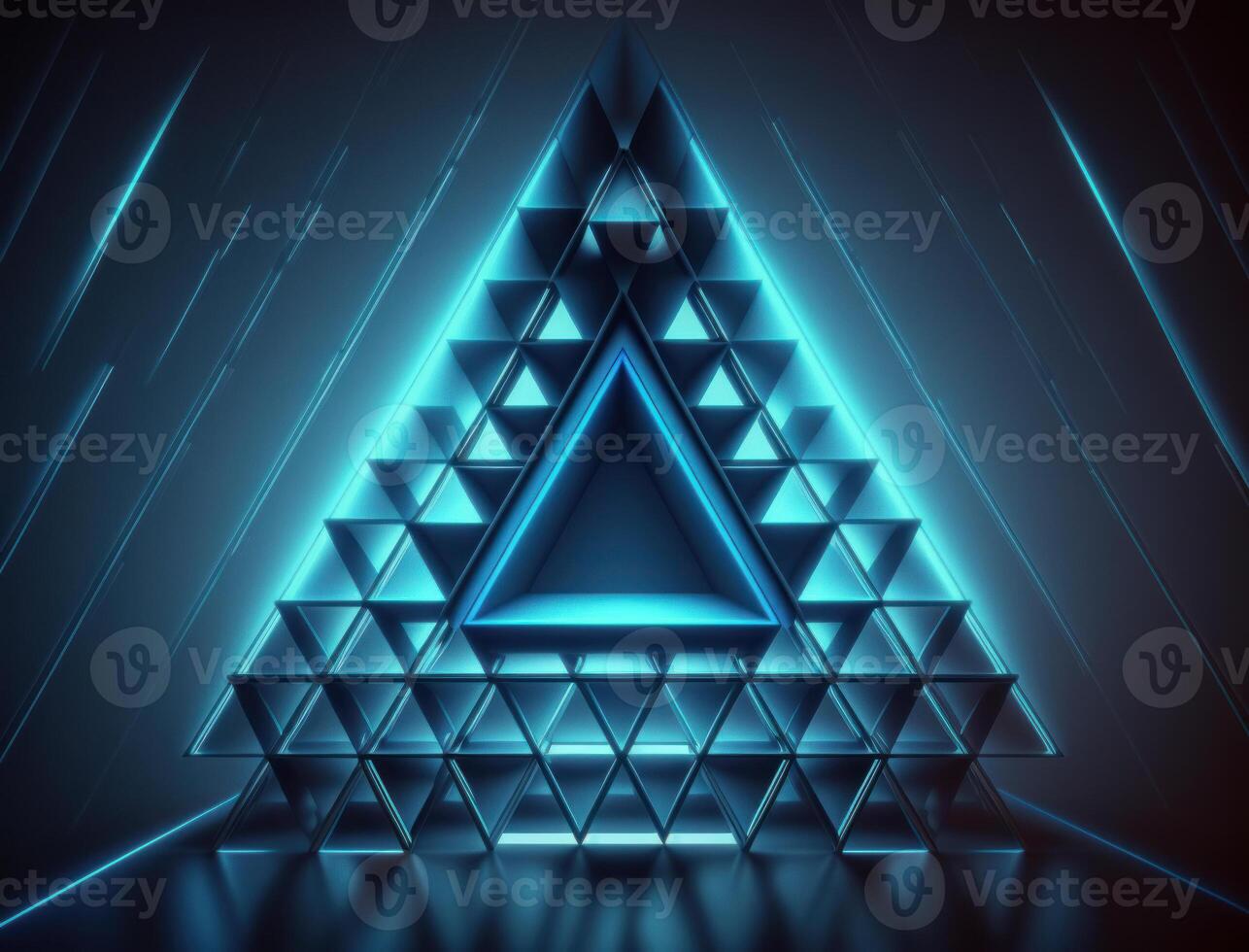Futuristic triangles background Abstract geometric pattern created with technology photo