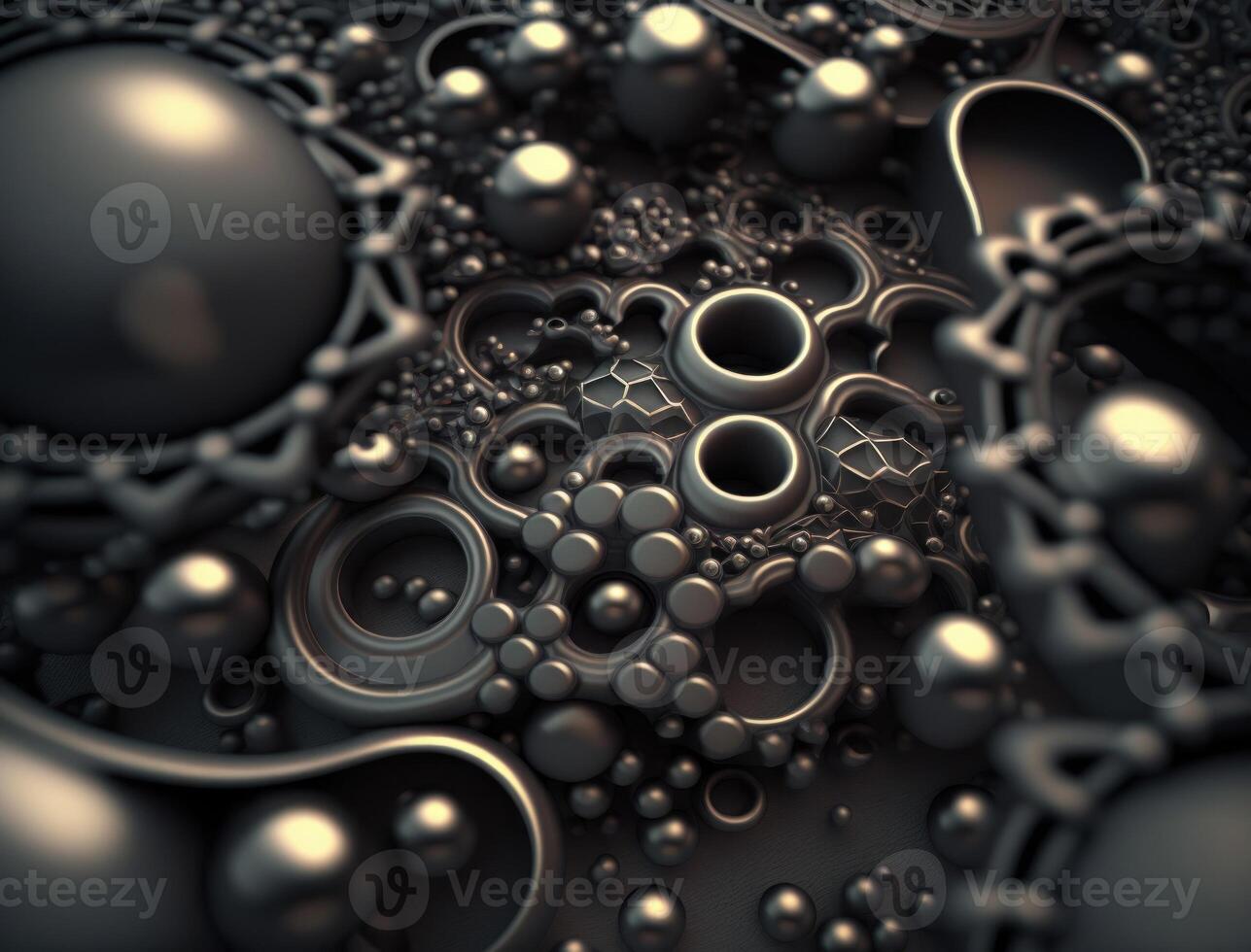 Modern technology Geometric background with spheres created with technology photo