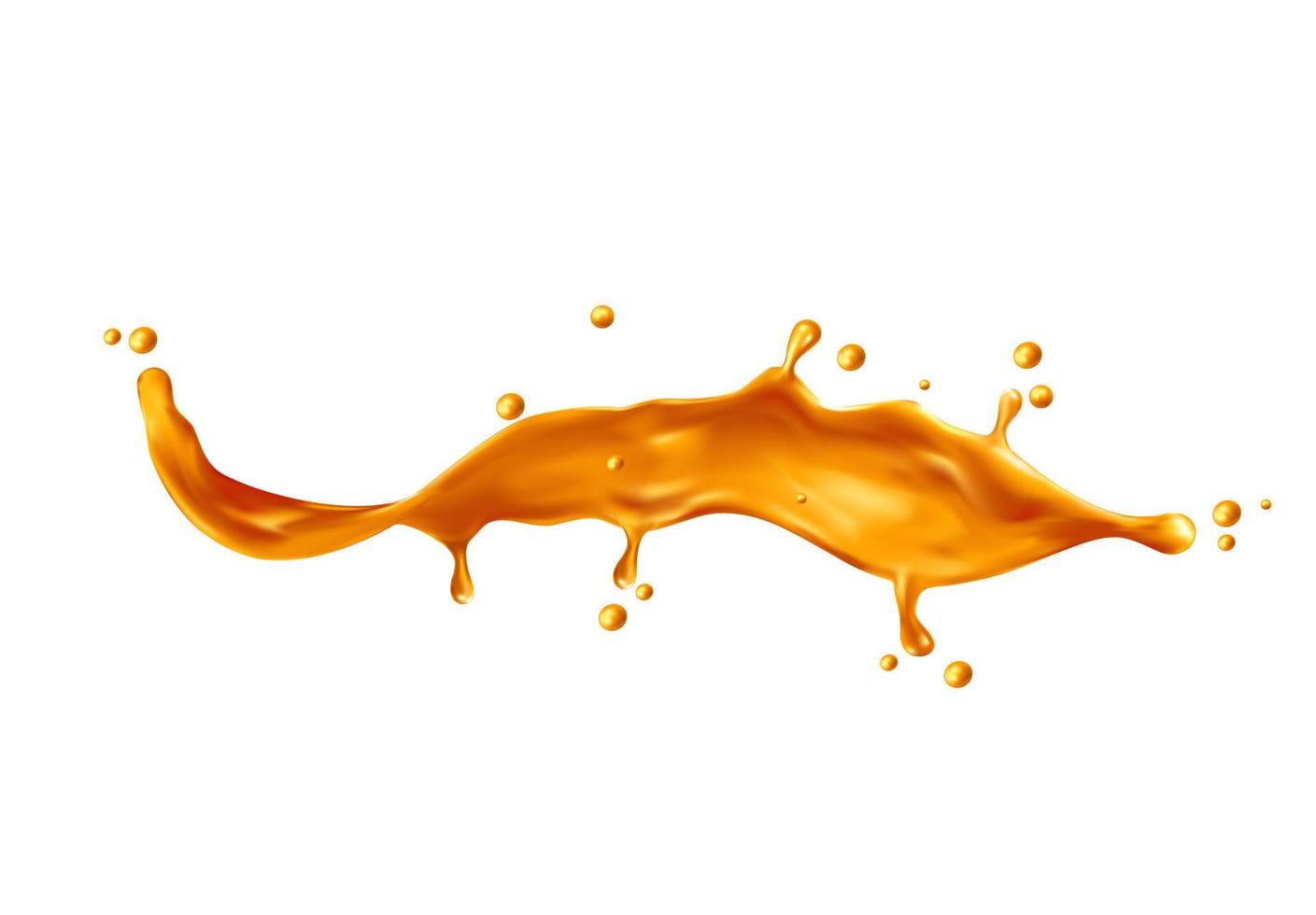 Golden wave flow splash, isolated vector swirl