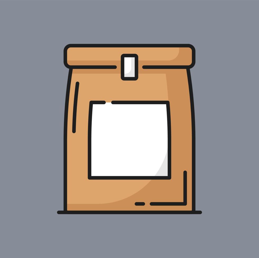 Food container isolated cardboard lunch box icon vector