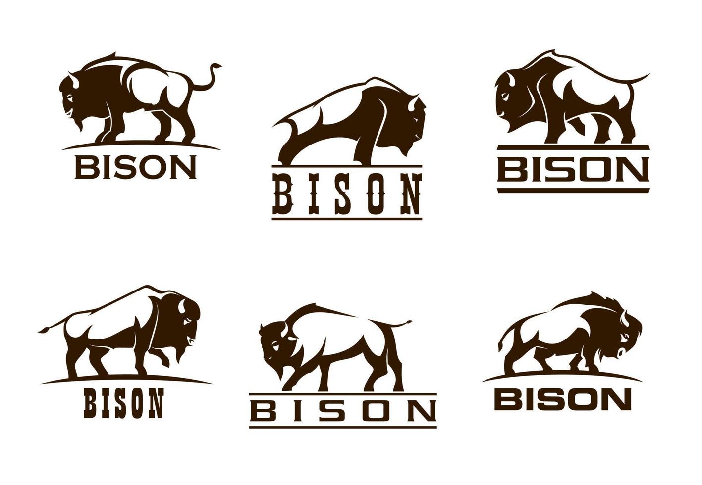 Bison buffalo symbols, company, corporate business vector