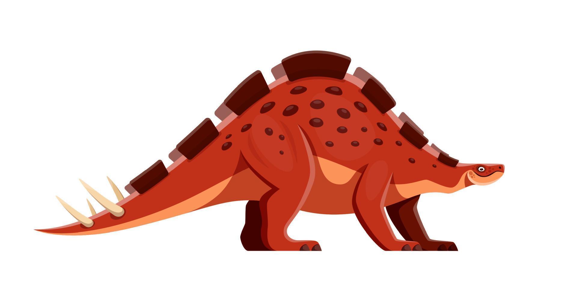 Cartoon Wuerhosaurus dinosaur funny character vector