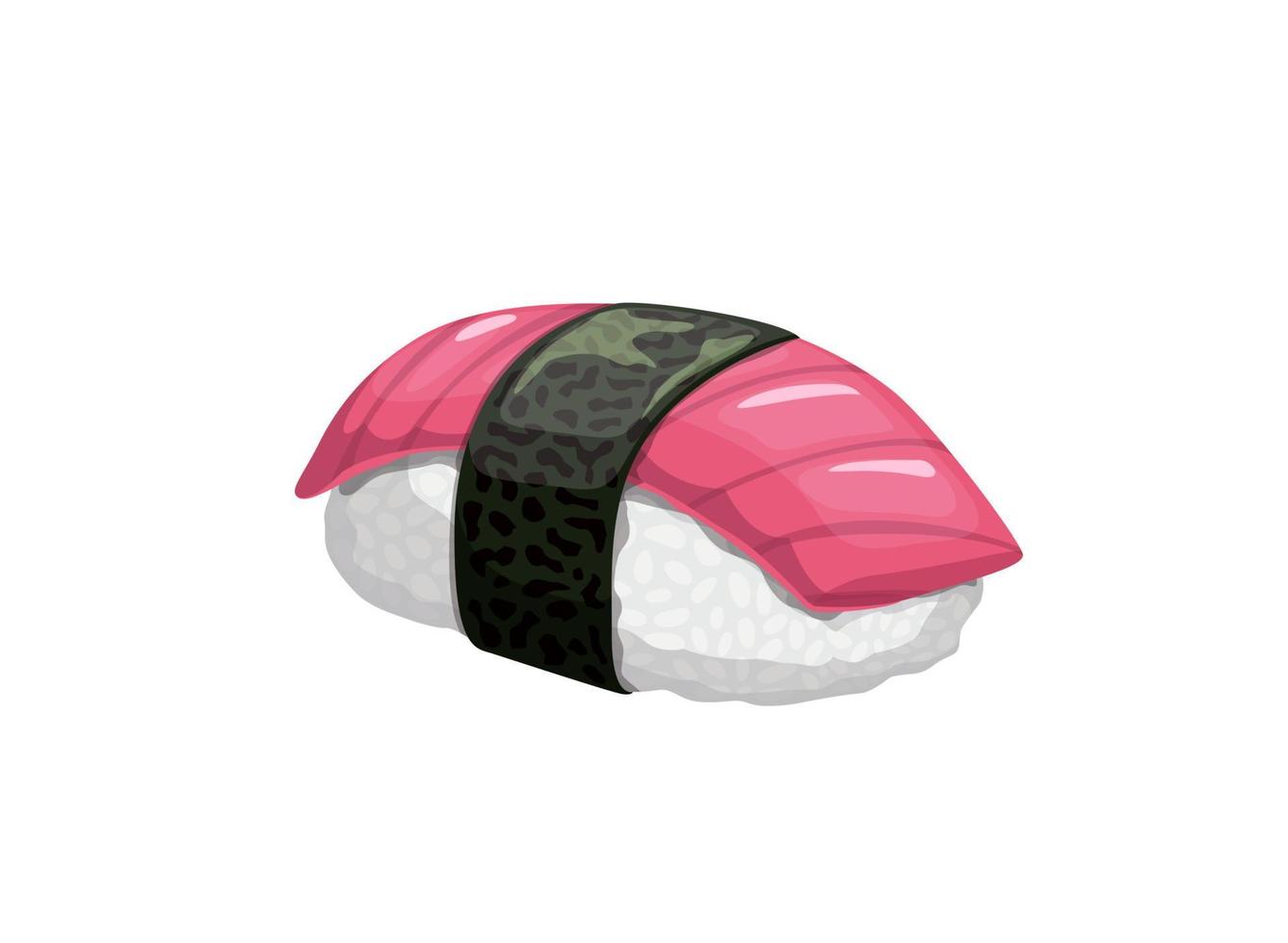 Cartoon sushi, tuna nigiri with fish and rice vector