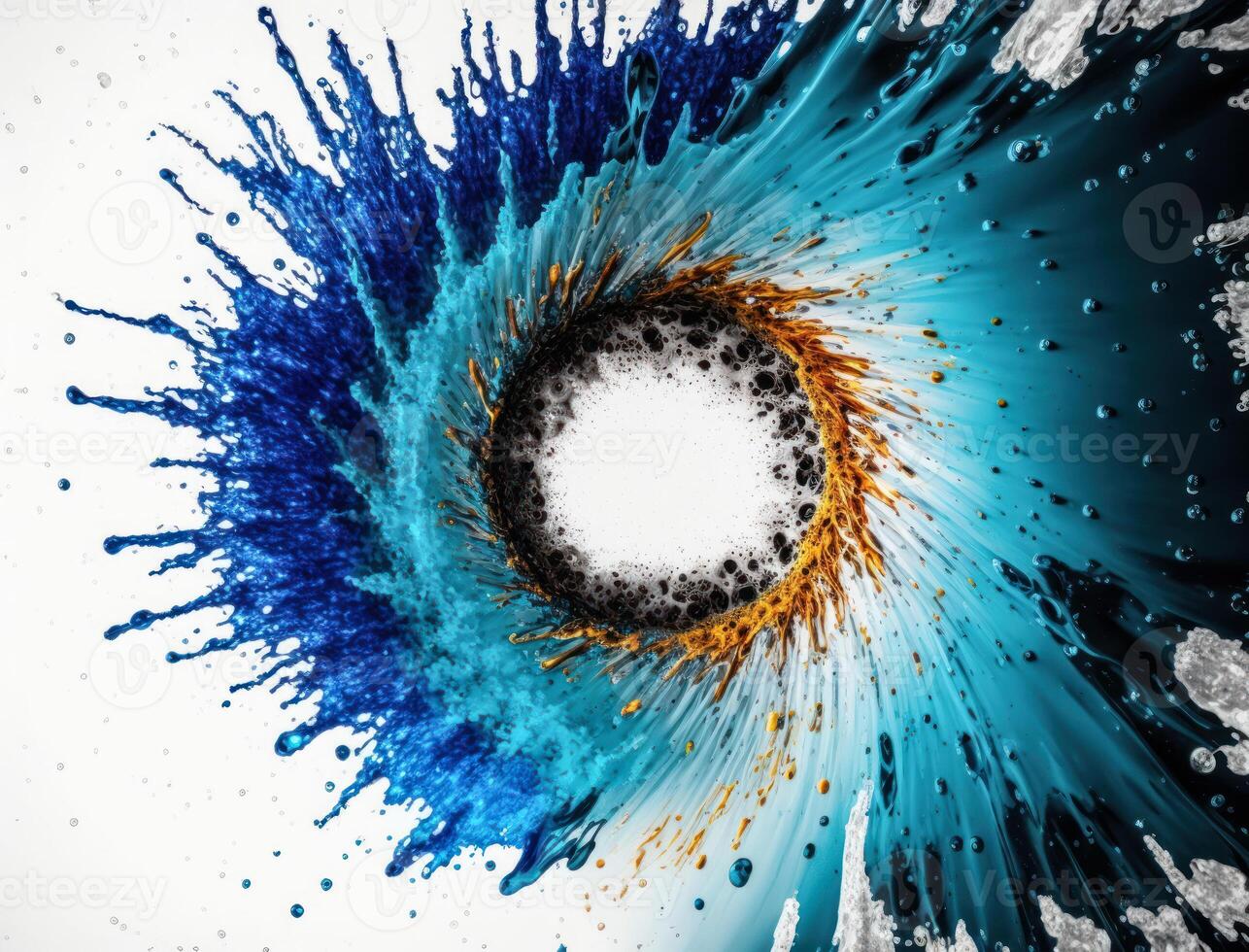 Radial spiral water splash background created with technology photo