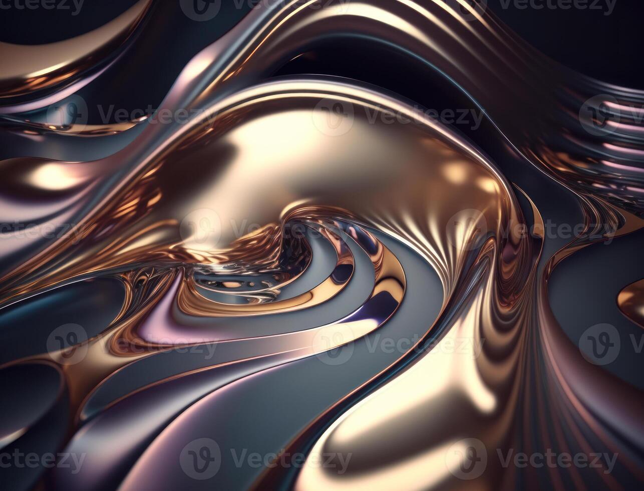 A metallic abstract wavy liquid background technology photo