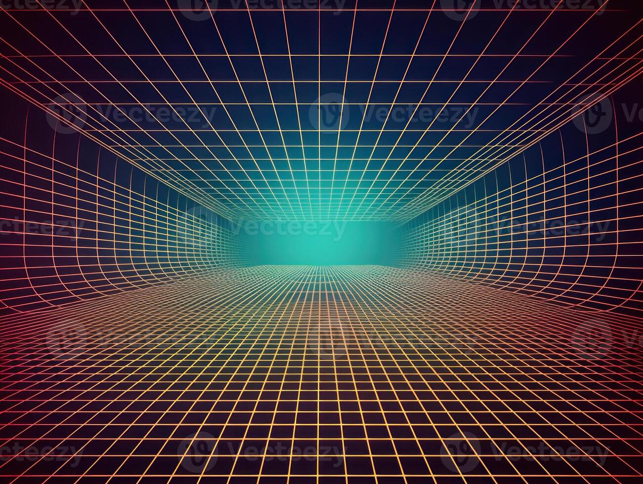 Perspective grid abstract retro background created with technology photo