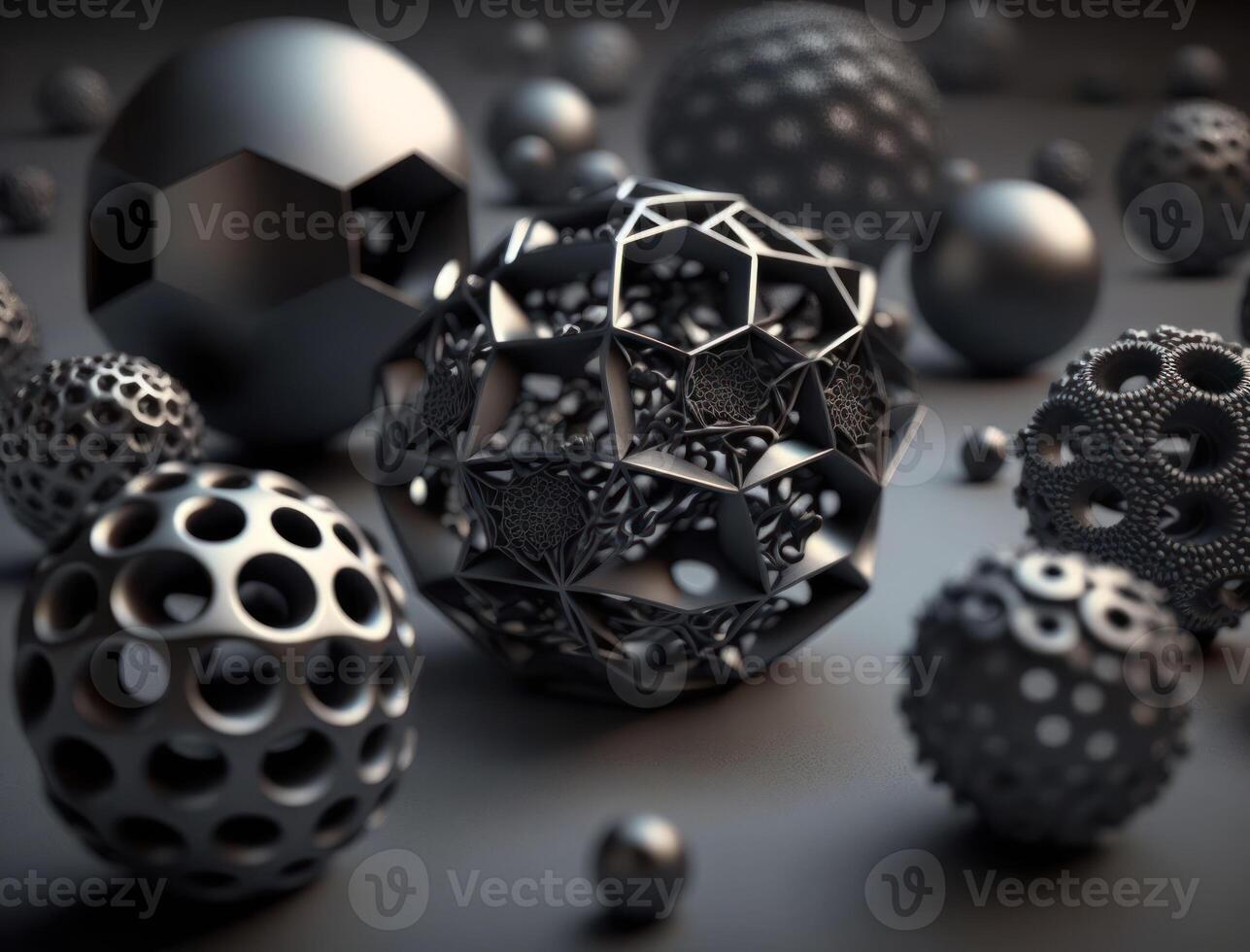 Modern technology Geometric background with spheres created with technology photo