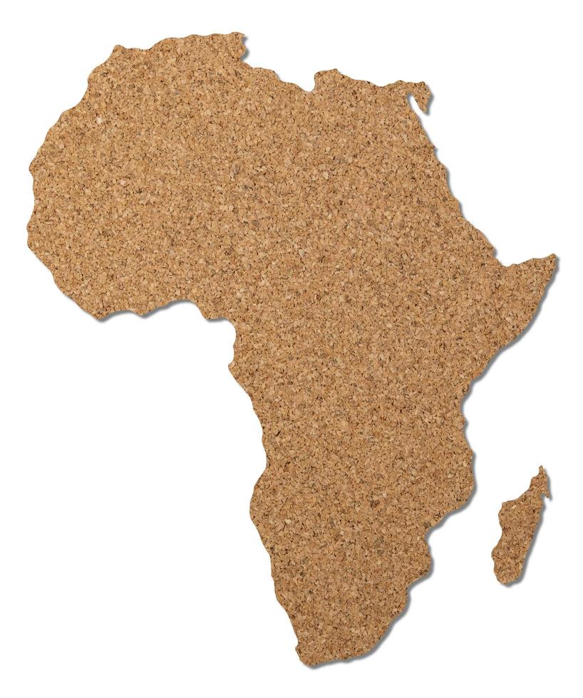 Africa map cork wood texture. photo