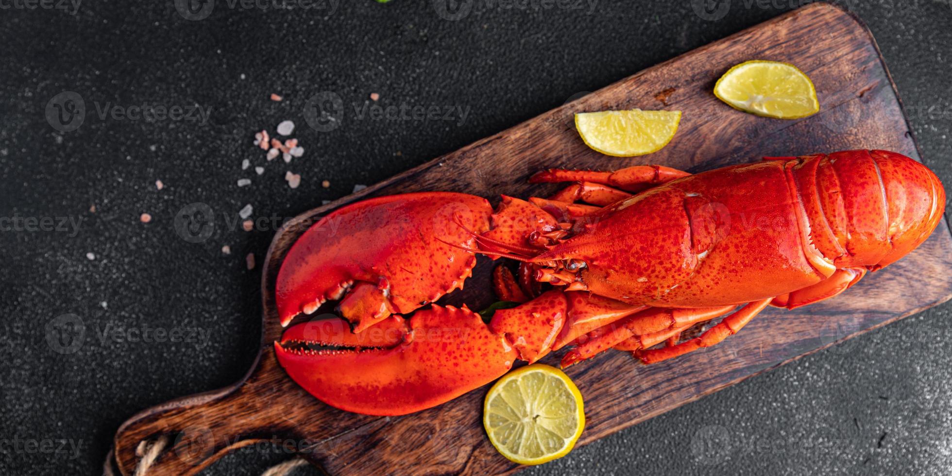 fresh lobster seafood product meal food snack on the table copy space food background rustic top view photo