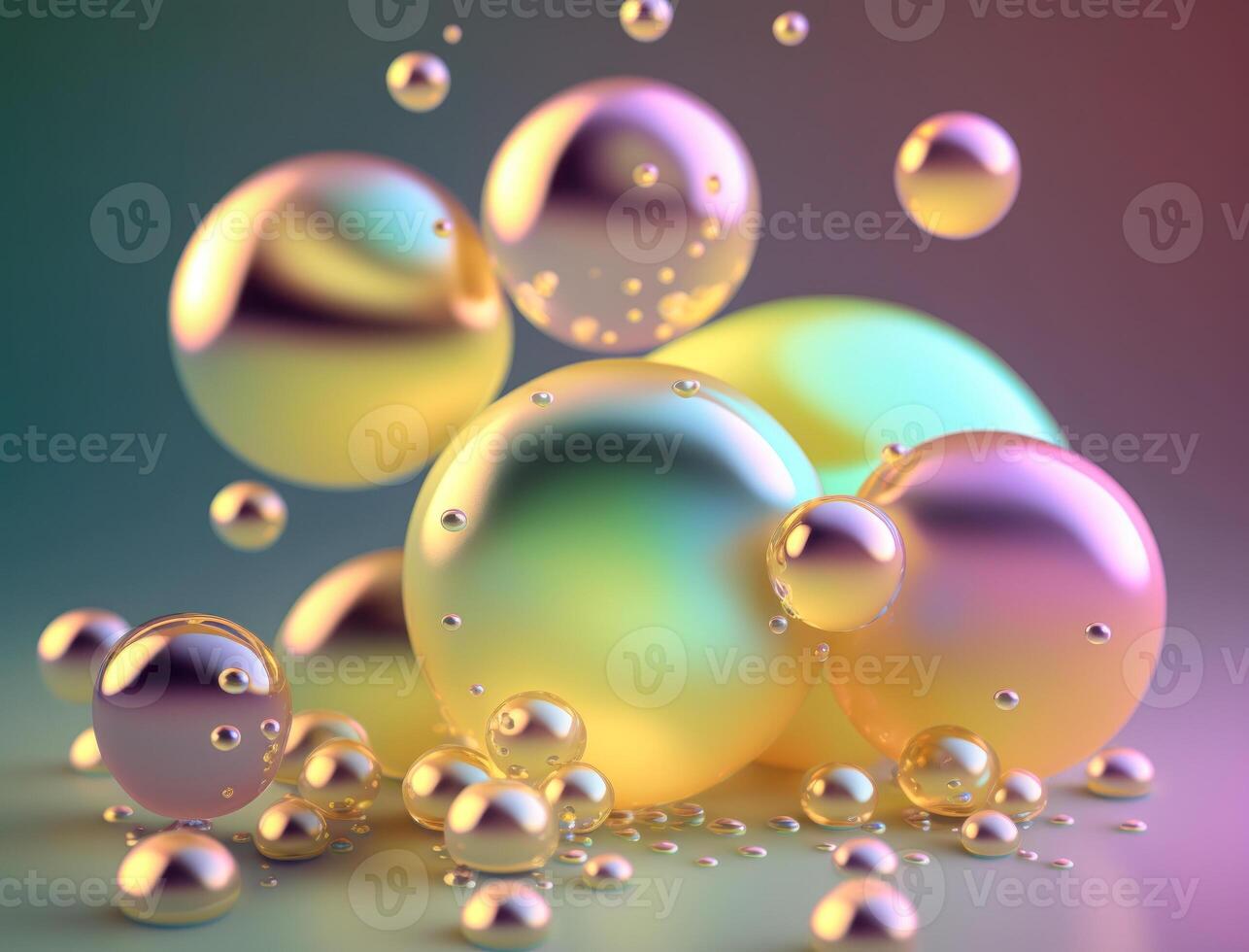 Colorful balls Dynamic liquid shapes background created with technology photo