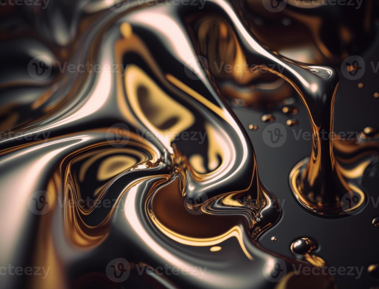 A metallic abstract wavy liquid background technology photo