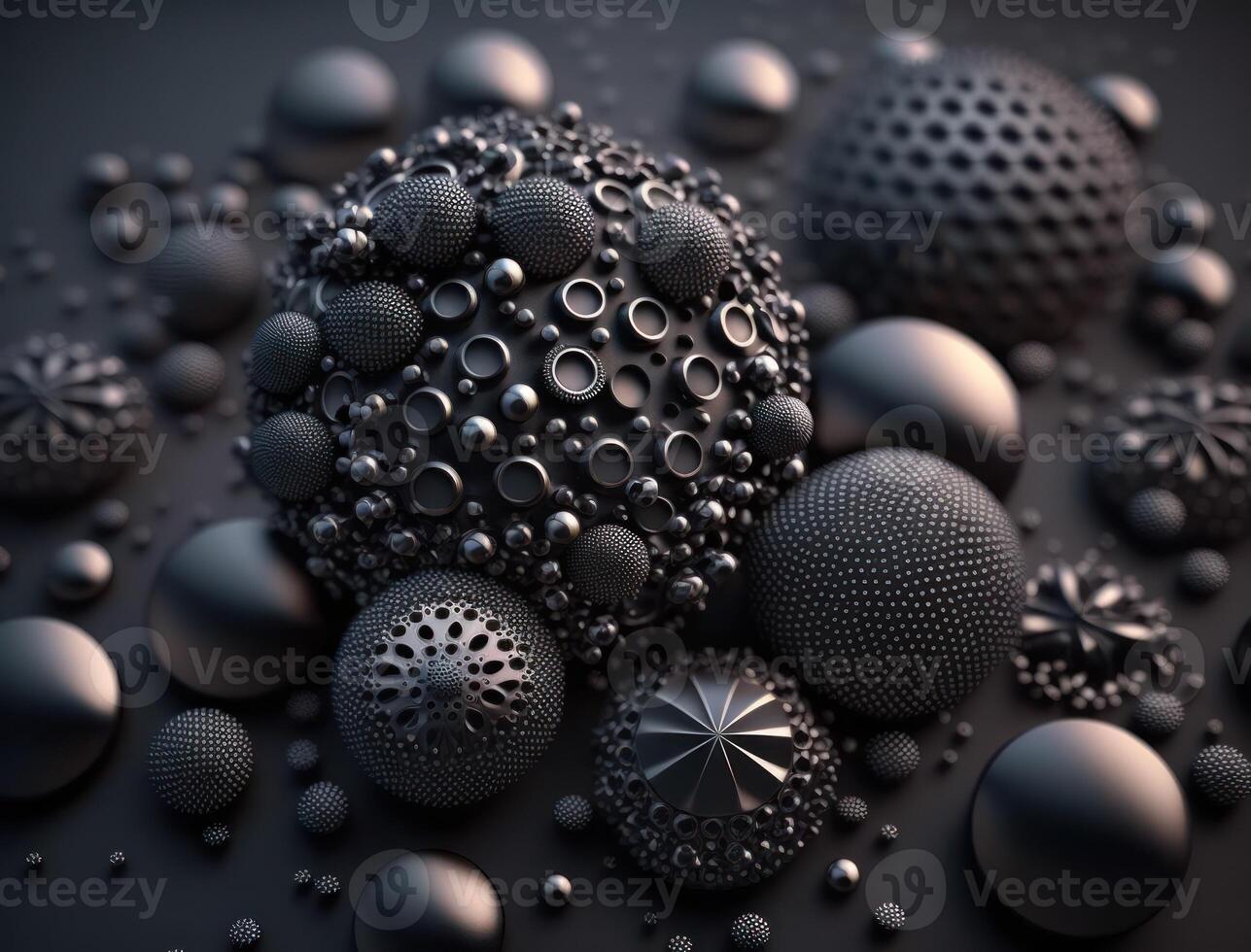 Modern technology Geometric background with spheres created with technology photo