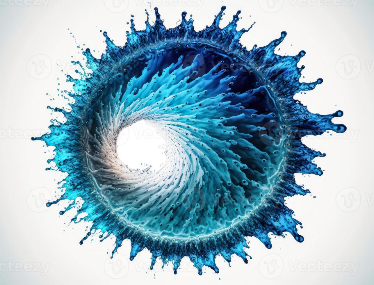 Radial spiral water splash background created with technology photo