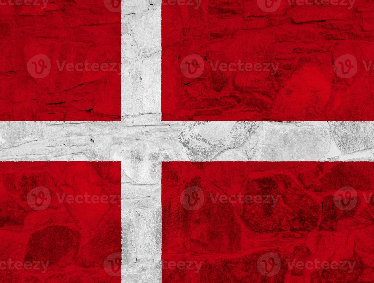 Flag of Denmark on a textured background. Concept collage. photo