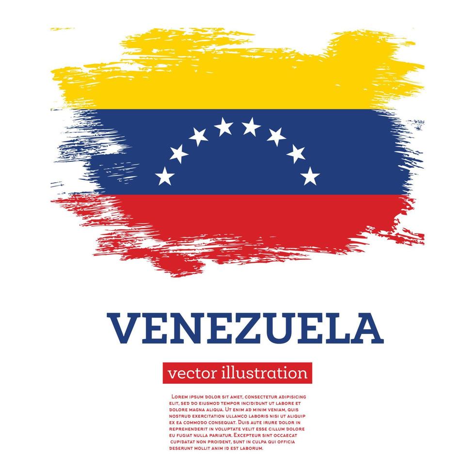 Venezuela Flag with Brush Strokes. Independence Day. vector