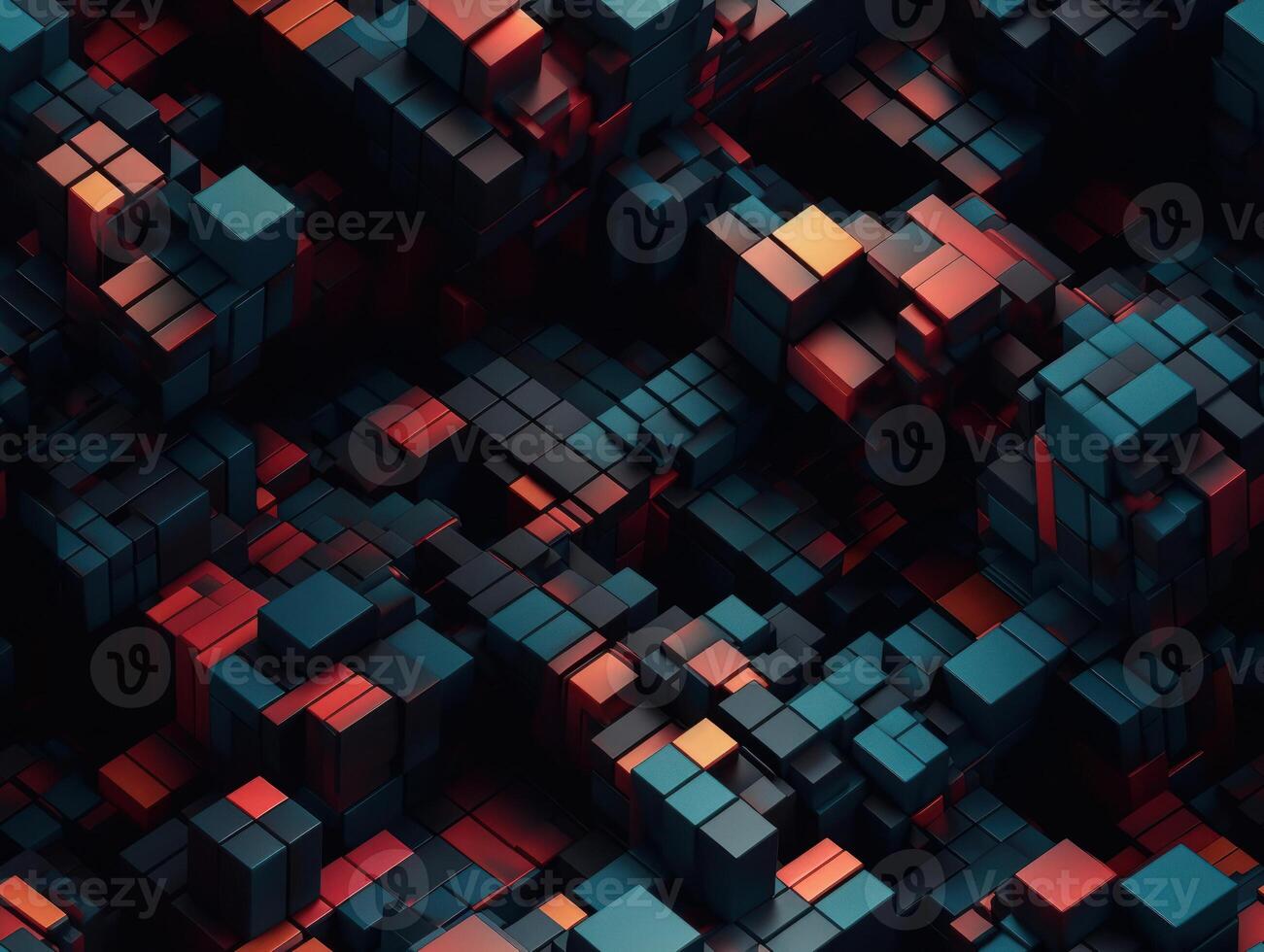 Dark abstract geometric grid pattern Seamless background created with technology photo