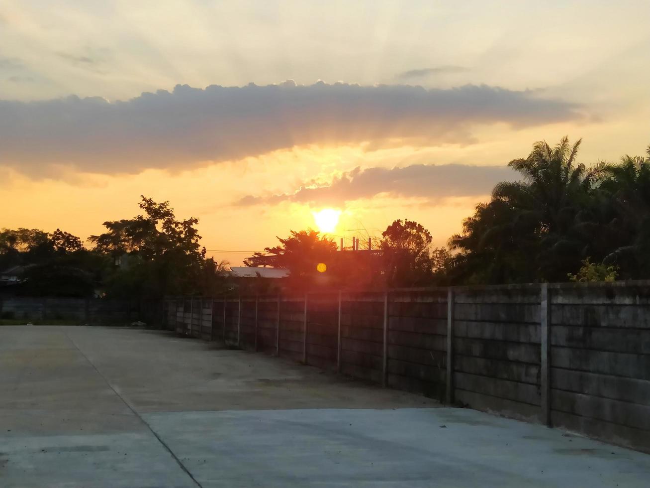 Shot of a construction site near dusk. photo