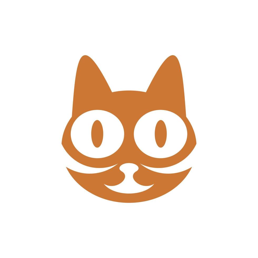 Funny cat head animal modern logo vector