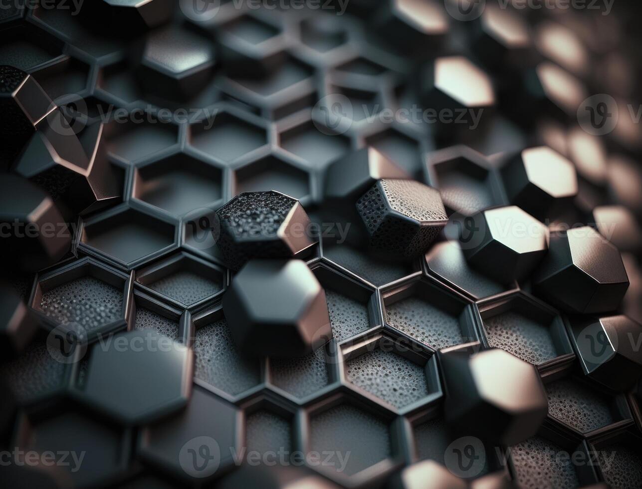 Futuristic hexagonal background Abstract geometric grid pattern created with technology photo