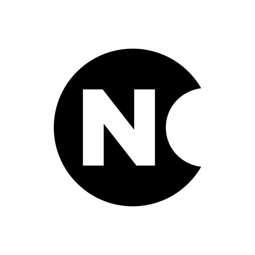 NC company name initial letters icon. CN typography logo. vector