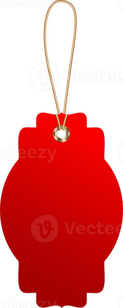 Red price or luggage tags of vintage shapes with rope png