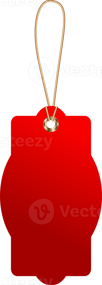 Red price or luggage tags of vintage shapes with rope png