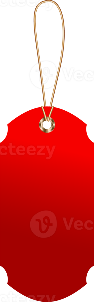 Red price or luggage tags of vintage shapes with rope png