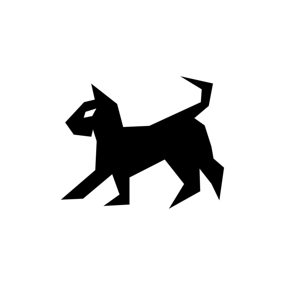 animal gato caminando geométrico moderno logo vector