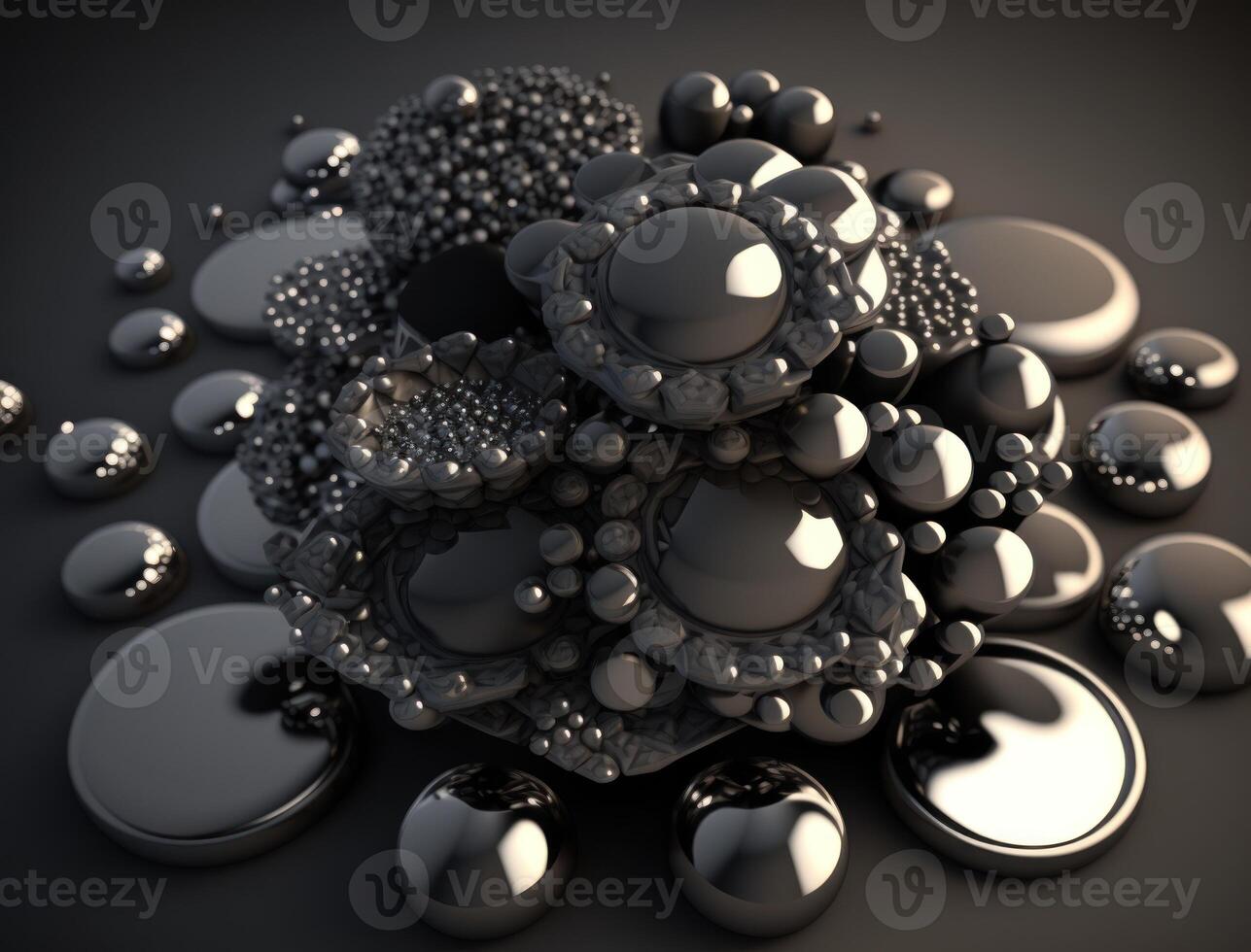 Modern technology Geometric background with spheres created with technology photo