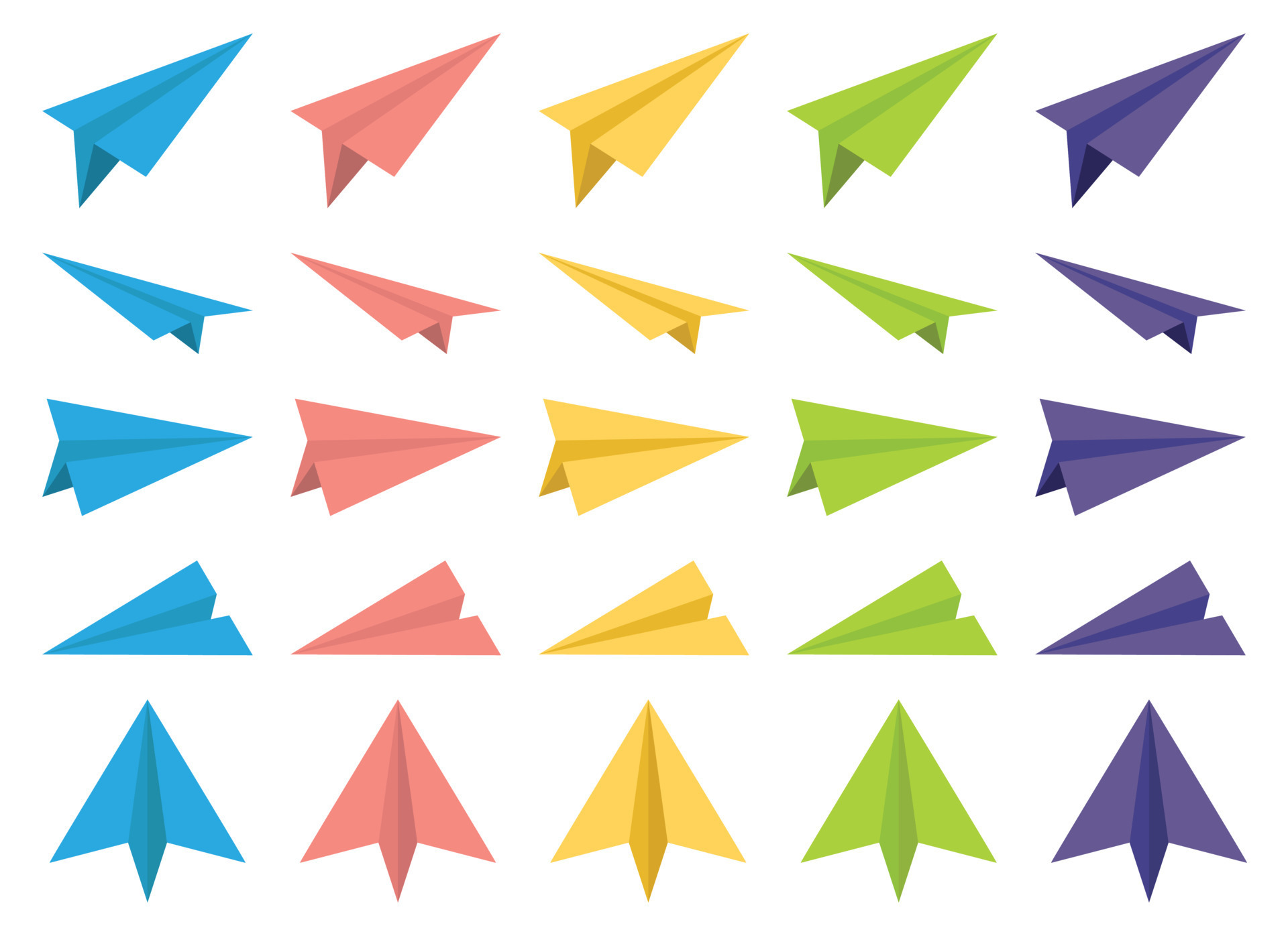 Colored paper airplane collection vector illustration 22322009 Vector