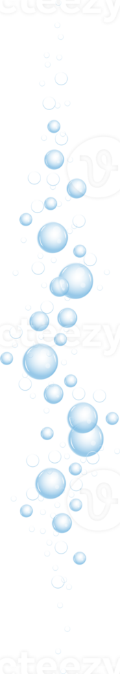 Underwater bubbles of fizzing soda. Streams of air. Dissolving tablets. Realistic oxygen pop in effervescent drink. Blue sparkles png